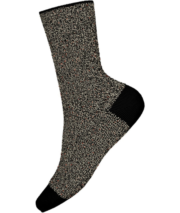 Women's Smartwool Socks style name Cozy Waffle Press Crew in color Black Multi. Sku: SW002504C26