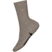 Quarter turn view Men's Smartwool Sock style name Waffle Press Crew in color Taupe Natural Marl. Sku: SW002504G26