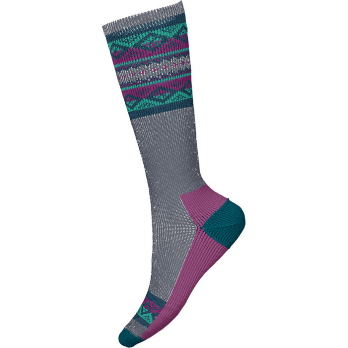 Quarter turn view Women's Smartwool Sock style name Slipper Socks in color Med Gray. Sku: SW002514052