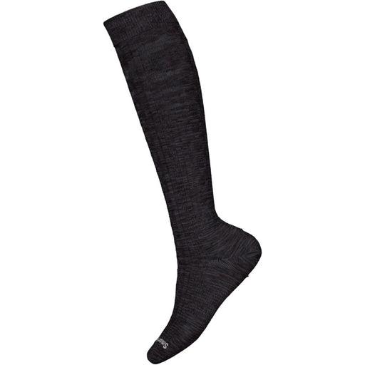 Quarter turn view Women's Smartwool Sock style name Cable Knee High in color Charcoal. Sku: SW002516003