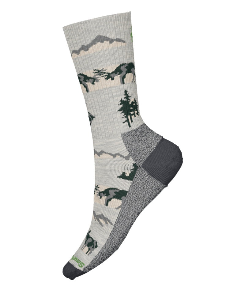 Men's Smartwool Socks style name Horns Clash Crew in color Ash. Sku: SW002679069