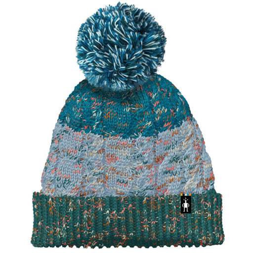 Quarter turn view Women's Smartwool Hats style name Isto Retro Beanie in color Emerald Green. Sku: SW011500L85