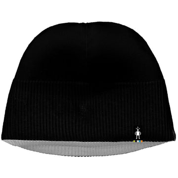 Quarter turn view Men's Smartwool Hats style name Fleece Lined Beanie in color Black. Sku: SW018124001