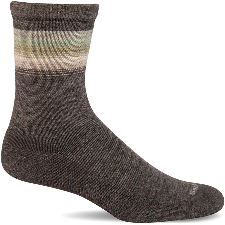 Quarter turn view Women's Sockwell Sock style name Plantar Cush Ombre in color Charcoal. Sku: SW156W-850