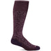 Quarter turn view Women's Sockwell Sock style name Damask in color Blackberry. Sku: SW16W-340