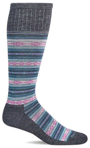 Women's Sockwell Socks style name Southwest Stripe in color Charcoal. Sku: SW192W-850