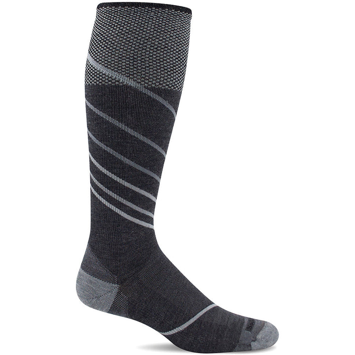 Quarter turn view Men's Sockwell Sock style name Pulse Otc Firm in color Charcoal. Sku: SW42M-850