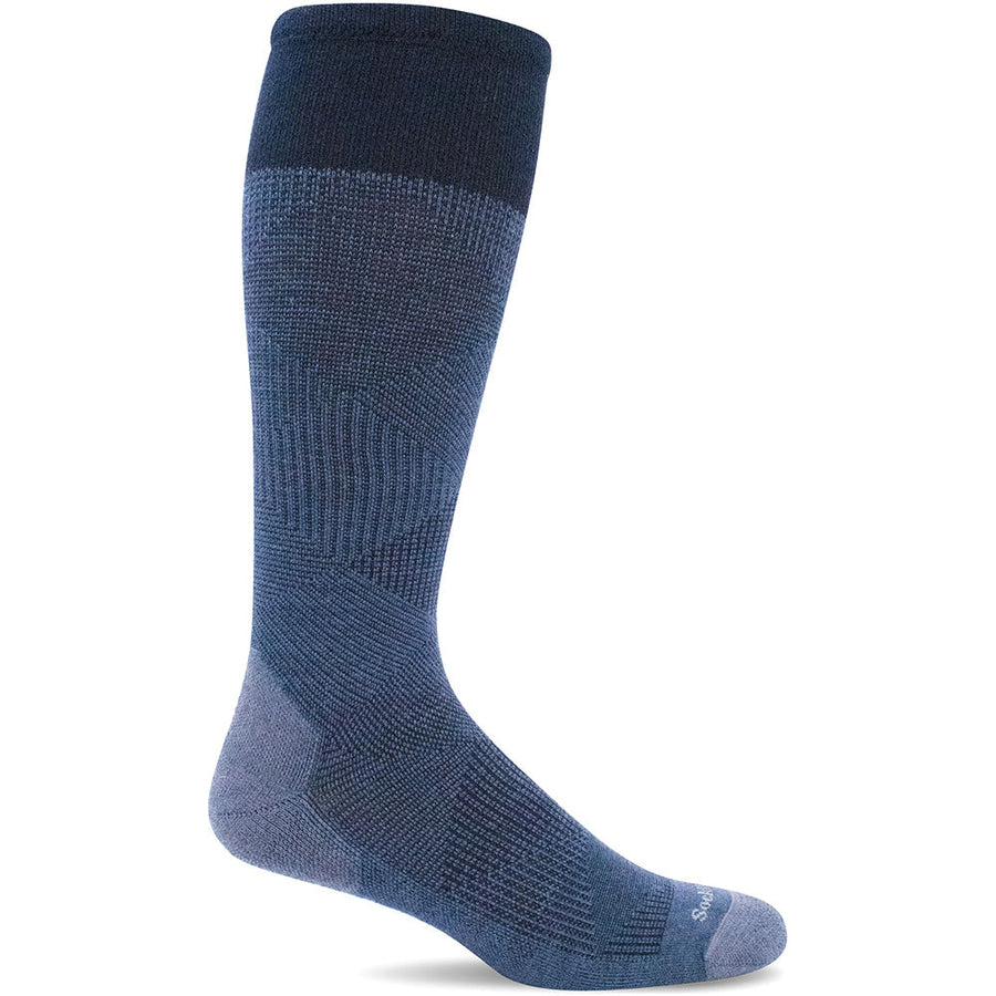 Quarter turn view Men's Sockwell Sock style name Diamond Dandy in color Denim    . Sku: SW61M-650