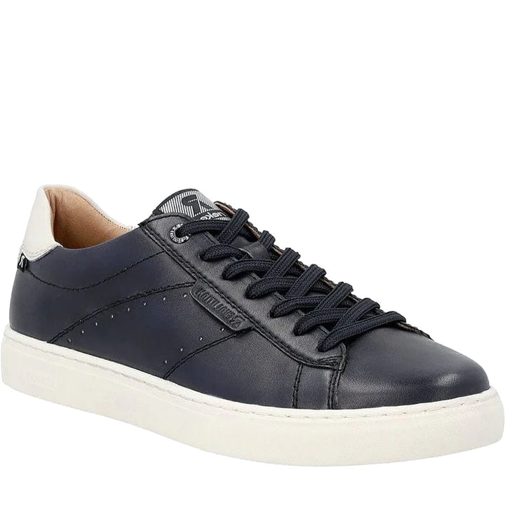 Quarter turn Men's Rieker Footwear style name Nash 04 in color Navy/ Pacific. Sku: U0704-14