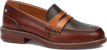 Quarter turn view Women's Pikolinos Footwear style name Aldaya 3541C8 in color COGNAC. Sku: W8J-3541C8COG