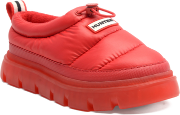 Quarter turn view Women's Hunter Footwear style name Hw Madi in color MEDIUM RED. Sku: WMADI-MRE01