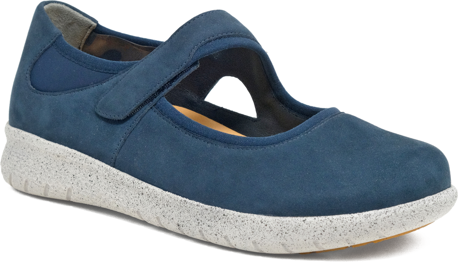 Quarter turn view Women's Ziera Footwear style name Silvani Xf in color NAVY NB. Sku: ZR10687DDHAG