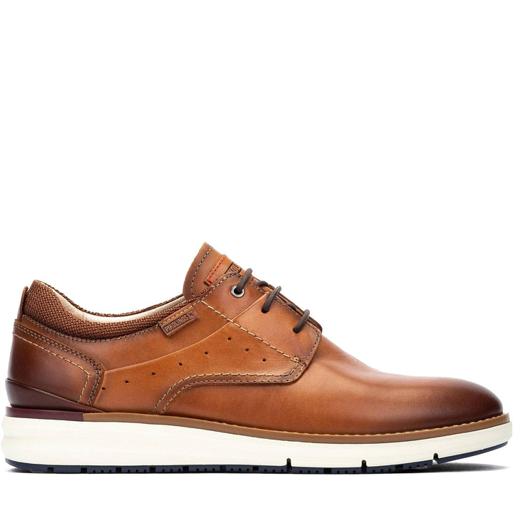 Quarter turn Men's Pikolinos Footwear style name Manacor 4276C1 in color Brandy. Sku: M1A-4276C1BRA