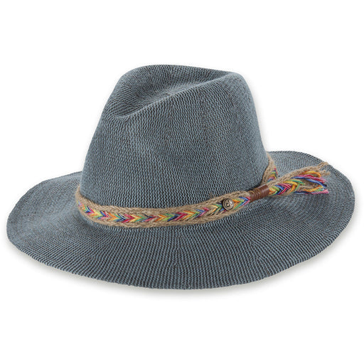 Quarter view Women's Pistil Apparel style name Luka Linen Hat in color Denim. Sku: 0028-DENIM