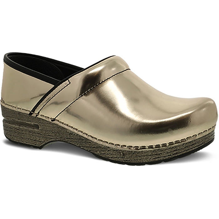 Quarter view Women's Dansko Footwear style name Professional in color Gold Chrome Mettallic. Sku: 0063-01202