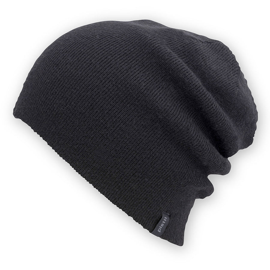 Quarter view Unisex Pistil Apparel style name Ace Beanie in color Black. Sku: 0174-BLACK