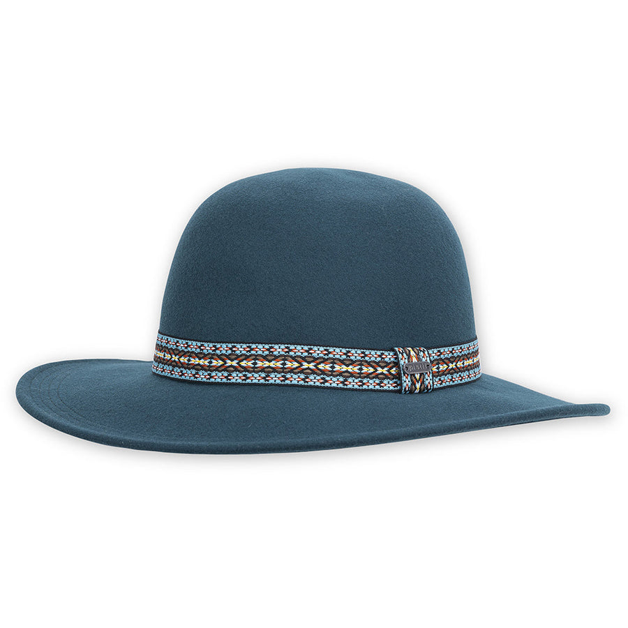 Quarter view Unisex Pistil Apparel style name Marlowe Wide Brim in color Teal   . Sku: 0204-TEAL