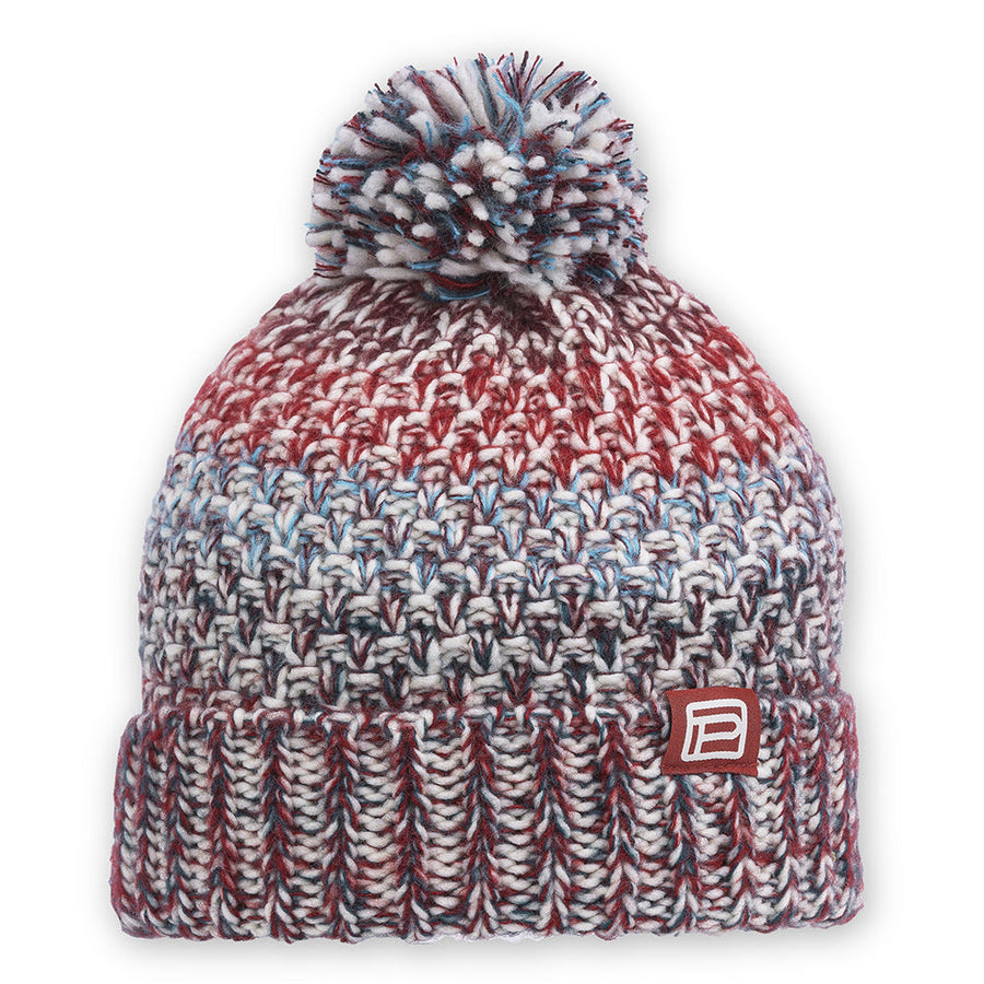 Quarter view Unisex Pistil Apparel style name Poppy Beanie in color Garnet. Sku: 0214-GARNET