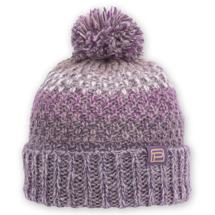 Quarter view Unisex Pistil Apparel style name Poppy Beanie in color Plum. Sku: 0214-PLUM