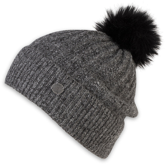 Quarter view Unisex Pistil Apparel style name Piper Beanie in color Charcoal. Sku: 0270-CHARCOAL