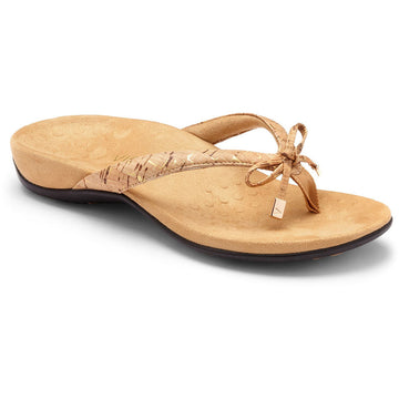 Quarter view Women's Vionic Footwear style name Rest Bella in color Gold Cork. Sku: 10000435-713