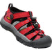 Quarter view Kids Keen Footwear style name Newport H2 color Ribbon Red/ Gargoyle. Sku: 1012300