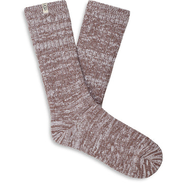 Quarter view SOCKS UGG Sock style name Rib Knit Slouchy Crew Sock in color Allspice. Sku: 1014832-ALS