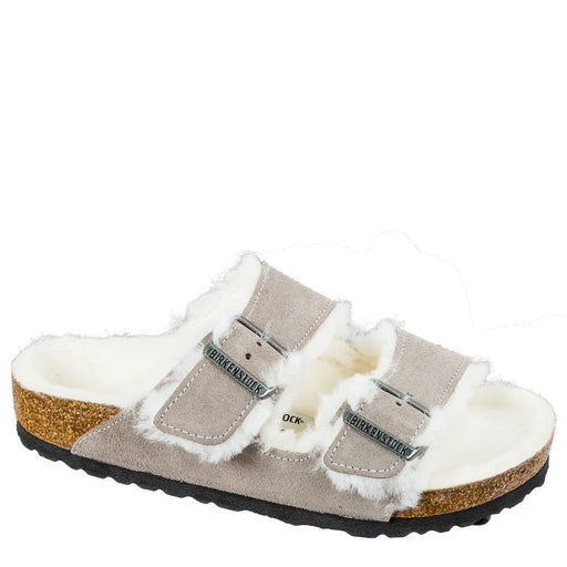 Quarter view Women's Footwear style name ARIZONA SHEARLING REG in color Stone Coin. SKU: 1017402