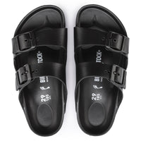 Top  view Kid's Birkenstock Footwear style name Arizona Eva Kids Narrow in color Black. Sku: 1018926