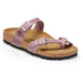 Quarter view Women's Birkenstock Footwear style name Mayari Oil Regular in color Lavender Oiled Leather. Sku: 1025053