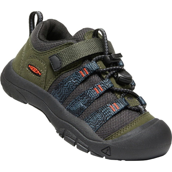 Quarter view kids style name Newport H2 Shoe in color Forest Night/ Magnet. SKU: 1026209