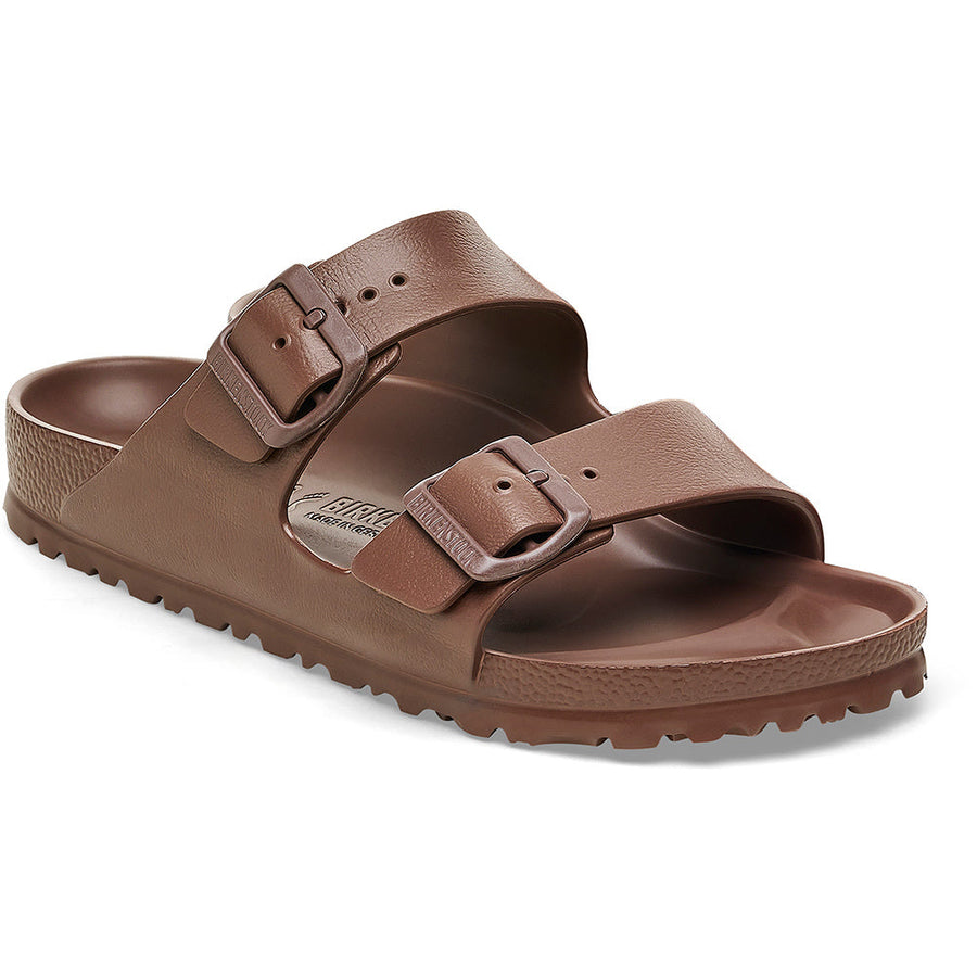 Quarter view Men's Birkenstock Footwear style name Arizona Eva Regular in color Roast. Sku: 1027328