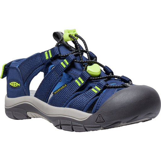 Quarter view Kid's Keen Footwear style name Newport H2 Boundless in color Legion Blue/Willowherb. Sku: 1028613