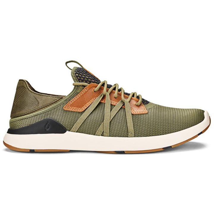 Quarter view Men's Olukai Footwear style name Mio Li in color Hunter/ Lava Rock. Sku: 10440-HGLR