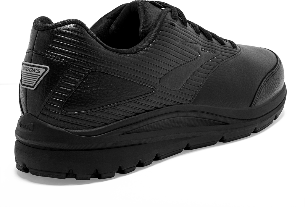Back view Men's Brooks Footwear style name Addiction Walker 2 Double Wide in color Black. Sku: 110318-4E072
