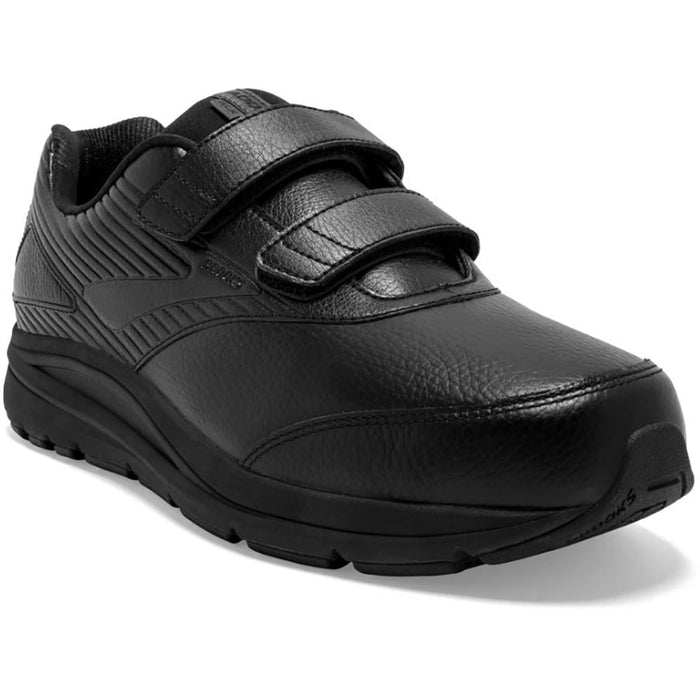 Quarter view Women's Brooks Footwear style name Addiction Walker V-Strap 2 Double Wide in color Black. Sku: 110320-4E072