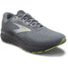 Quarter view Men's Brooks Footwear style name Ghost 16 Extra Wide in color Primer/Grey/Lime. Sku: 110418-4E040