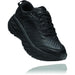 Quarter view Men's Hoka Bondi Slip Resistant in Black. Sku: 1129350BBLC