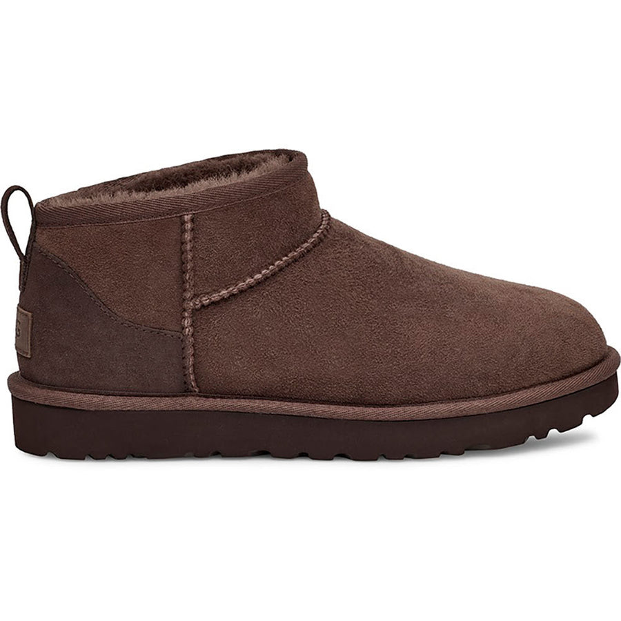 Quarter view Women's UGG Australia Footwear style name Classic Ultra Mini color Burnt Cedar. Sku: 1116109BCDR