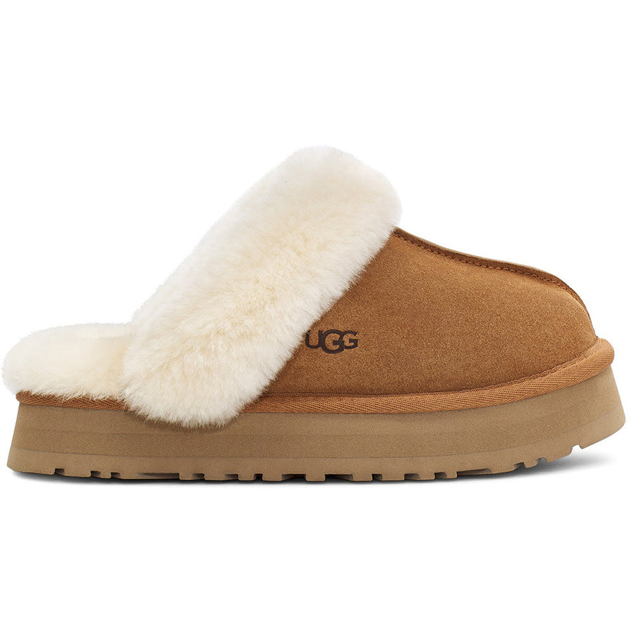 Quarter view Women's UGG Footwear style name Disquette in color Chestnut. Sku: 1122550CHE