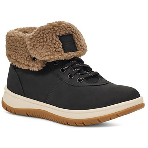 Quarter view Women's UGG Australia Footwear style name Lakesider Mid Lace Up color Black. Sku: 1130899BLK