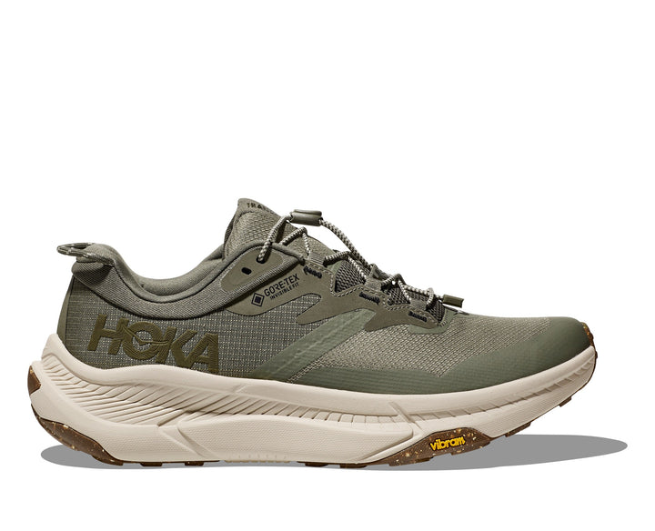 Quarter view Men's Hoka Footwear style name Transport GTX in color Sttm. Sku: 1133957FSTTM