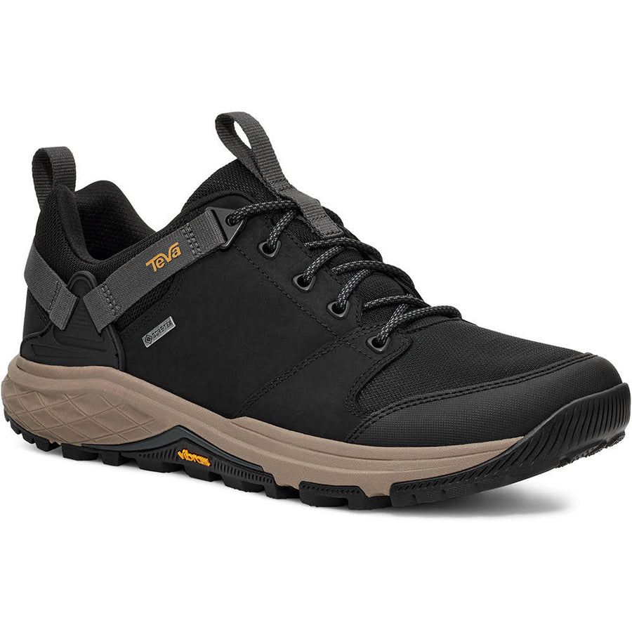 Quarter view Men's Teva Footwear style name Grandview Gore-Tex Low color Black/ Charcoal. Sku: 1134094BCRCL