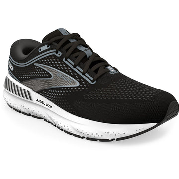 Quarter view Women's Brooks Footwear style name Ariel Gts 23 Medium in color Black/ Grey/ White. Sku: 120390-1B090