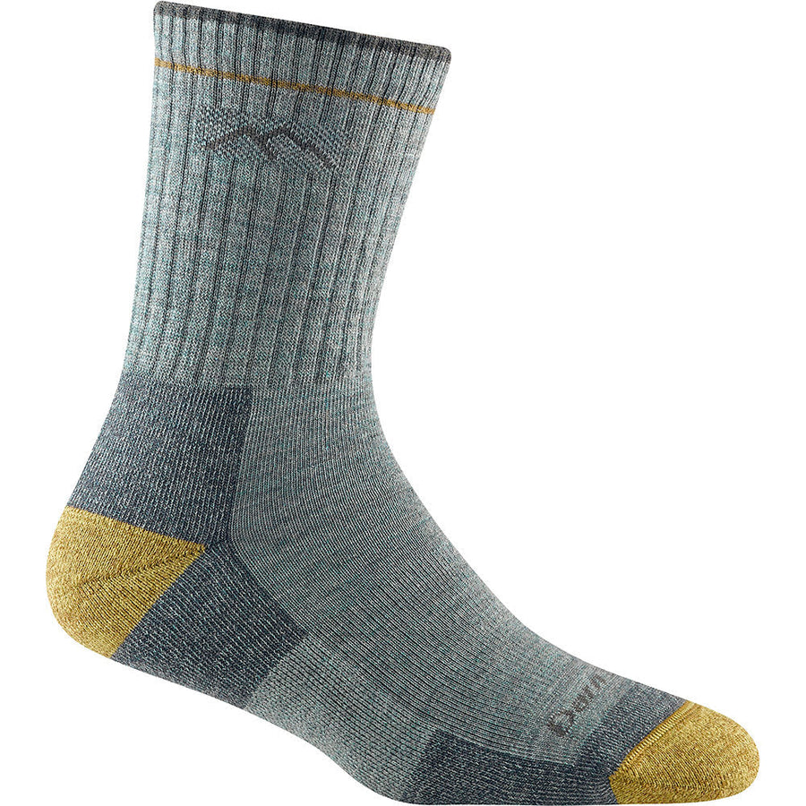 Quarter view Women's Darn Tough Sock style name Hiker Micro Crew Cushion color Sage. Sku: 1903-SAGE