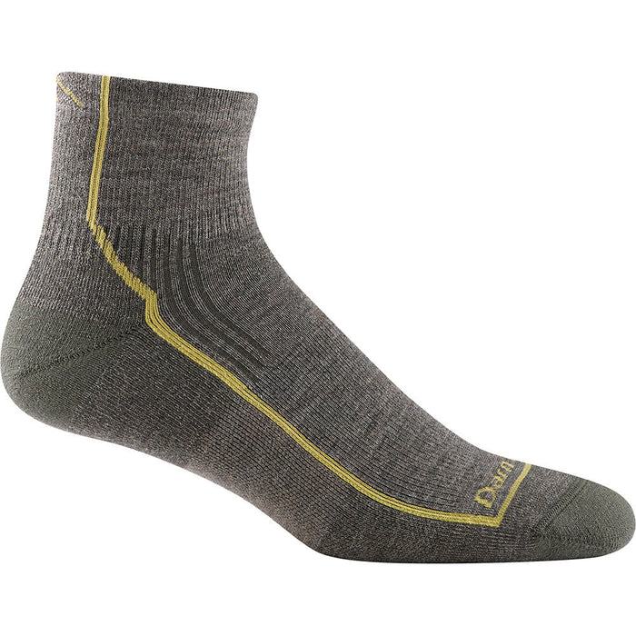 Quarter view Men's Darn Tough Sock style name Hiker 1/4 Midweight Cushion color Taupe. Sku: 1959-TAUPE