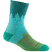 Quarter view Women's Darn Tough Sock style name Treeline Micro Cremid Cushion in color Aqua. Sku: 1971-AQUA