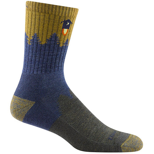 Quarter view Men's Darn Tough Sock style name Number 2 Micro Cremid Cushion in color Eclipse. Sku: 1974-DENIM