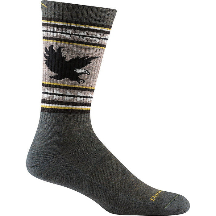 Quarter view Men's Darn Tough Sock style name Vangrizzle Boot Mid Cushion color Forest. Sku: 1980-FOREST