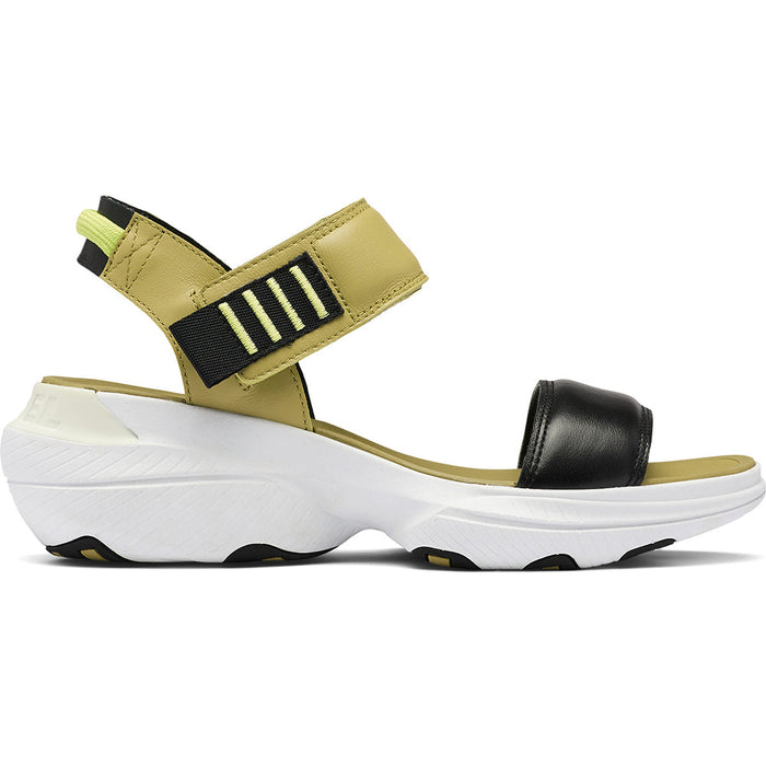 Quarter view Women's Footwear style name Explorer Blitz Stride Sandal in color Olive Shade Black. SKU: 2007461-358